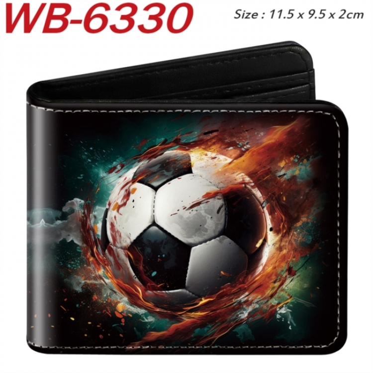 ball game Animation color PU leather half fold wallet 11.5X9X2CM