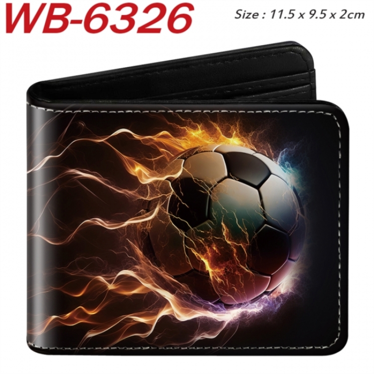 ball game Animation color PU leather half fold wallet 11.5X9X2CM