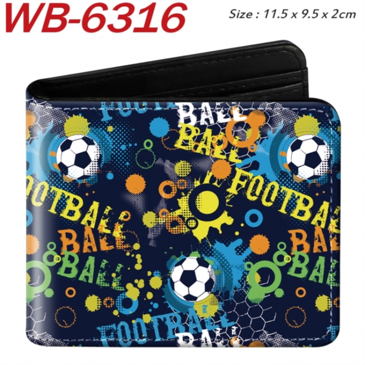 ball game Animation color PU leather half fold wallet 11.5X9X2CM