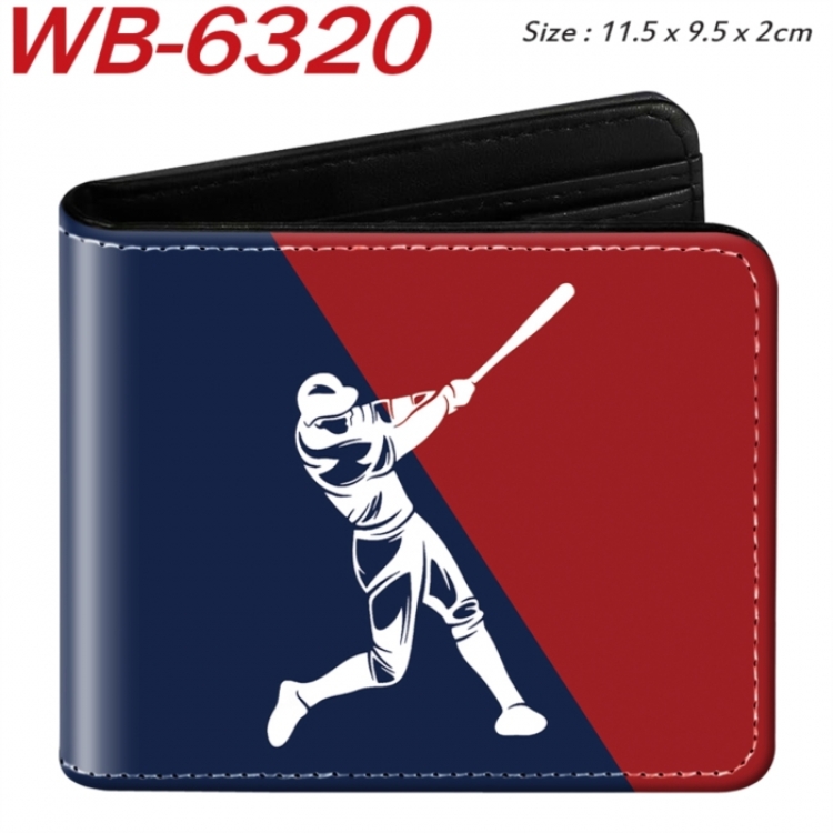 ball game Animation color PU leather half fold wallet 11.5X9X2CM