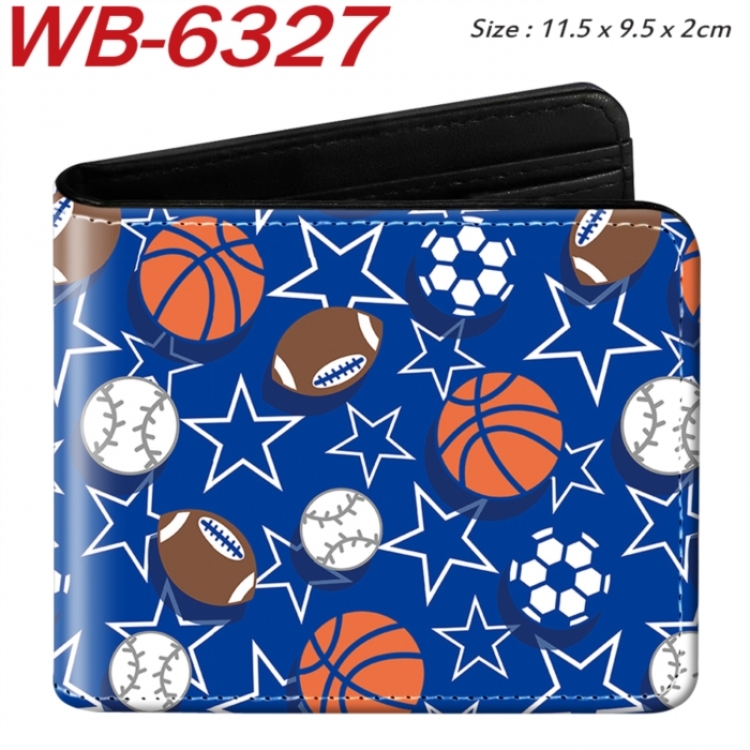 ball game Animation color PU leather half fold wallet 11.5X9X2CM
