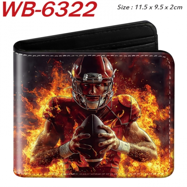 ball game Animation color PU leather half fold wallet 11.5X9X2CM