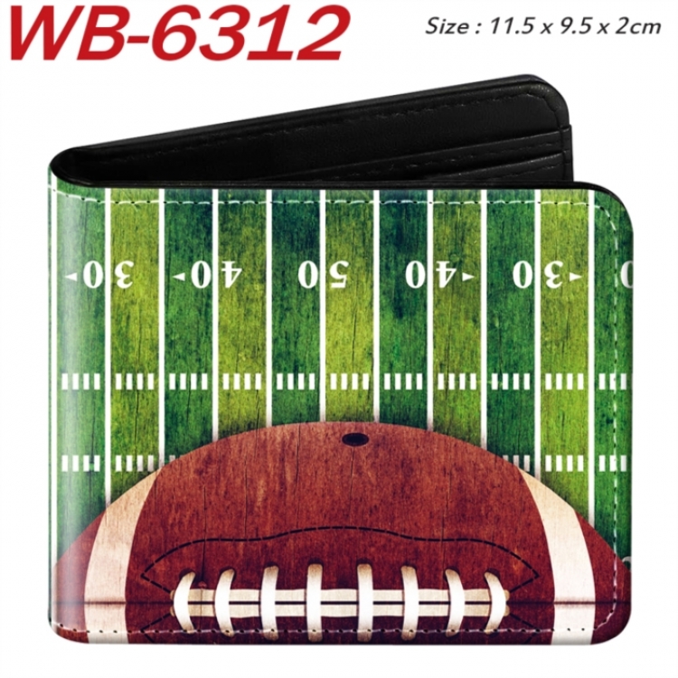 ball game Animation color PU leather half fold wallet 11.5X9X2CM