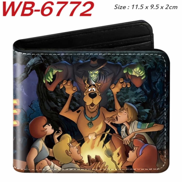 Scooby-Doo Animation color PU leather half fold wallet 11.5X9X2CM