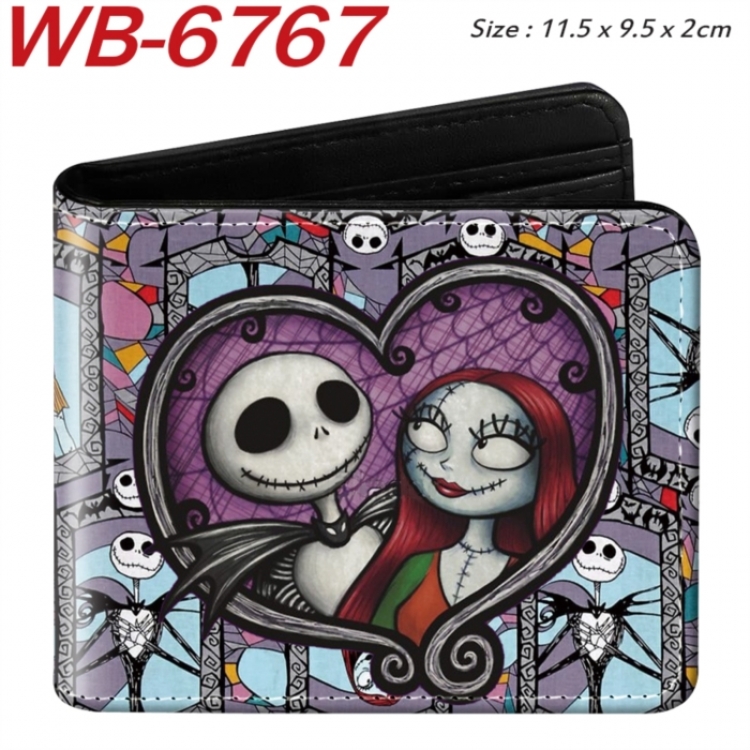 The Nightmare Before Christmas Animation color PU leather half fold wallet 11.5X9X2CM