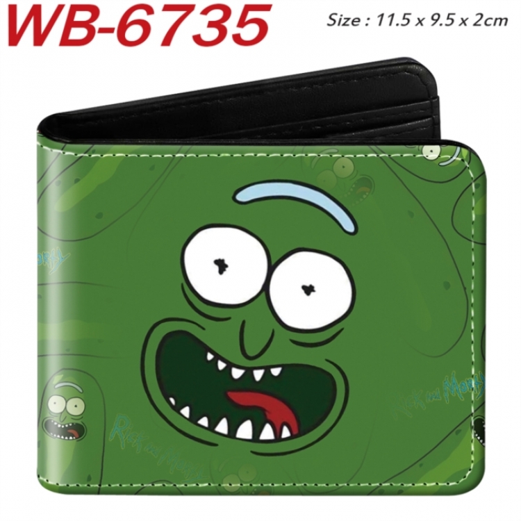 Rick and Morty Animation color PU leather half fold wallet 11.5X9X2CM