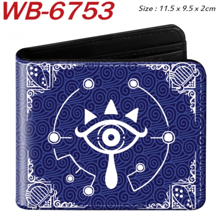 The Legend of Zelda Animation color PU leather half fold wallet 11.5X9X2CM