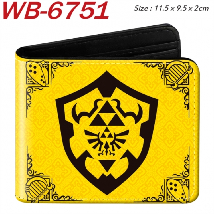 The Legend of Zelda Animation color PU leather half fold wallet 11.5X9X2CM