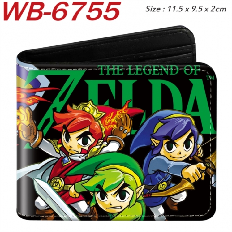 The Legend of Zelda Animation color PU leather half fold wallet 11.5X9X2CM