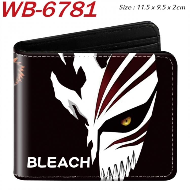 Bleach Animation color PU leather half fold wallet 11.5X9X2CM