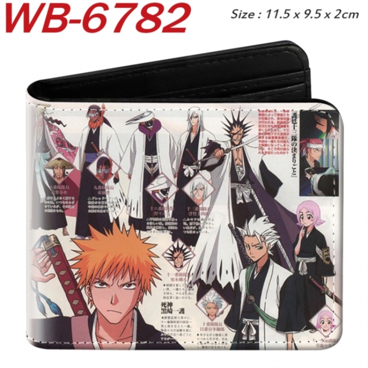 Bleach Animation color PU leather half fold wallet 11.5X9X2CM