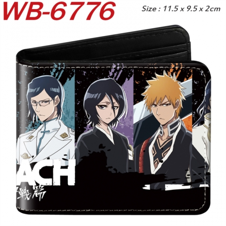 Bleach Animation color PU leather half fold wallet 11.5X9X2CM