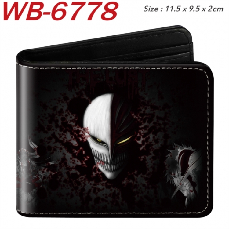 Bleach Animation color PU leather half fold wallet 11.5X9X2CM