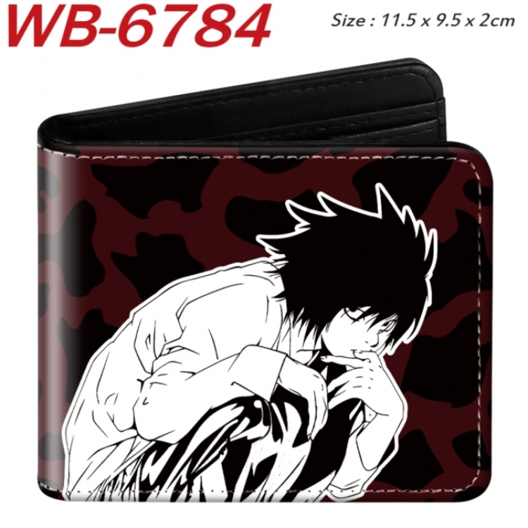 Death note Animation color PU leather half fold wallet 11.5X9X2CM