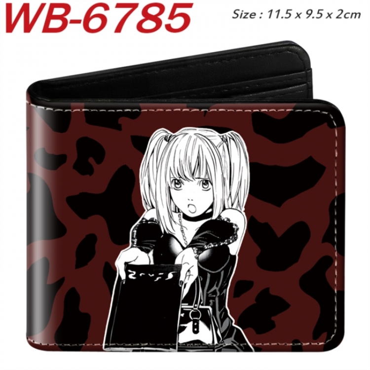 Death note Animation color PU leather half fold wallet 11.5X9X2CM