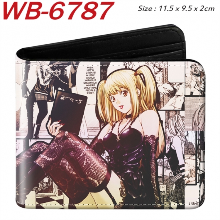 Death note Animation color PU leather half fold wallet 11.5X9X2CM