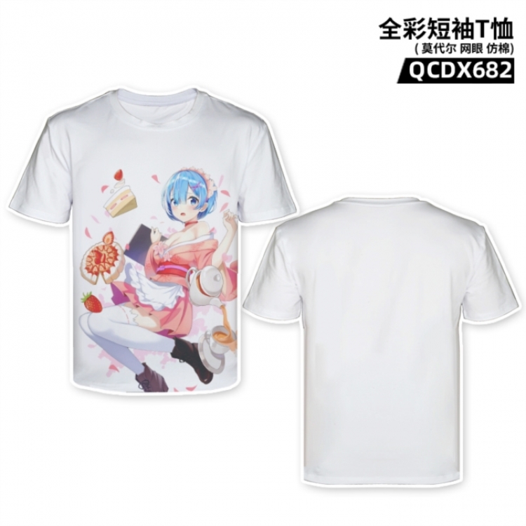 Re:Zero kara Hajimeru Isekai Seikatsu Anime full-color short-sleeved T-shirt from M to 2XL 
