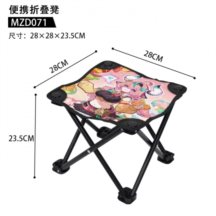 Genshin Impact Anime portable folding stool 28x28x23.5cm