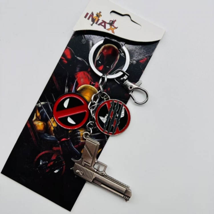 Deadpool Anime cartoon 3 pendant metal keychain backpack pendant
