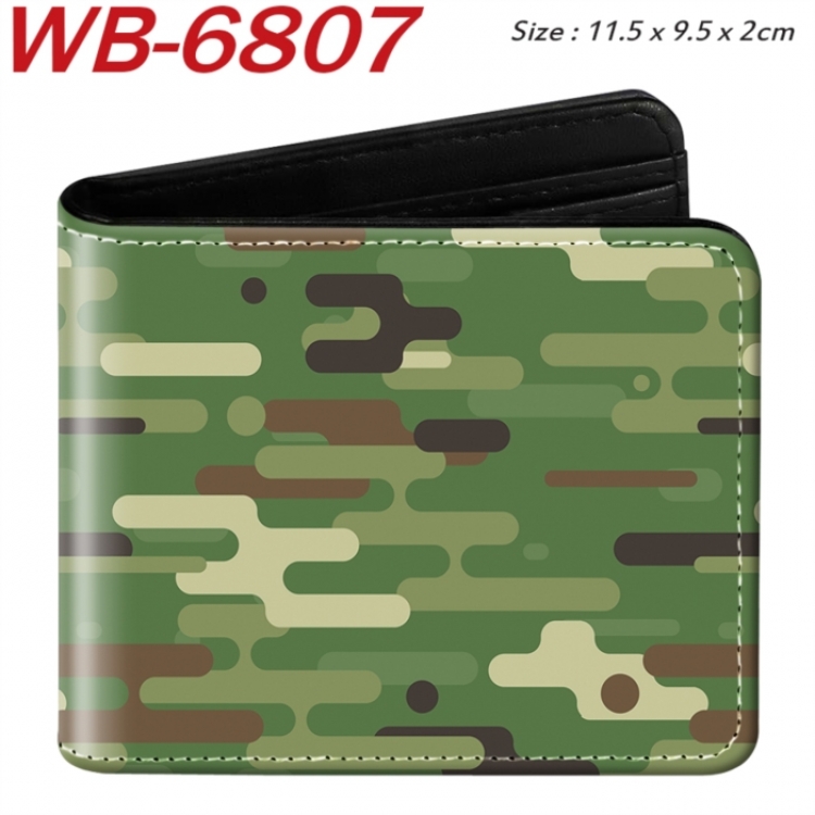 floral print Animation color PU leather half fold wallet 11.5X9X2CM