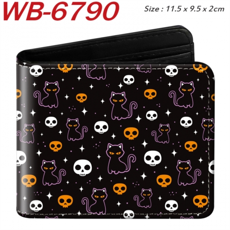 floral print Animation color PU leather half fold wallet 11.5X9X2CM