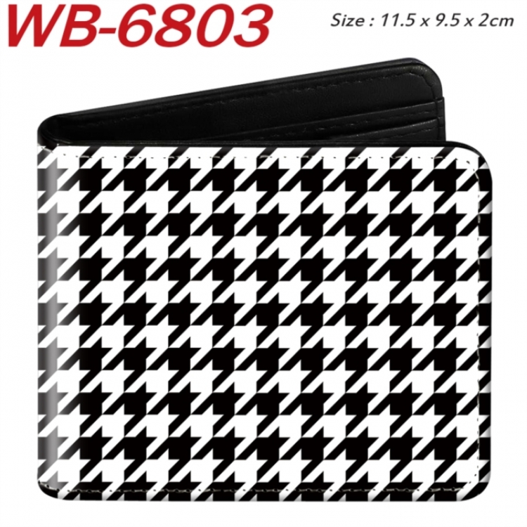 floral print Animation color PU leather half fold wallet 11.5X9X2CM