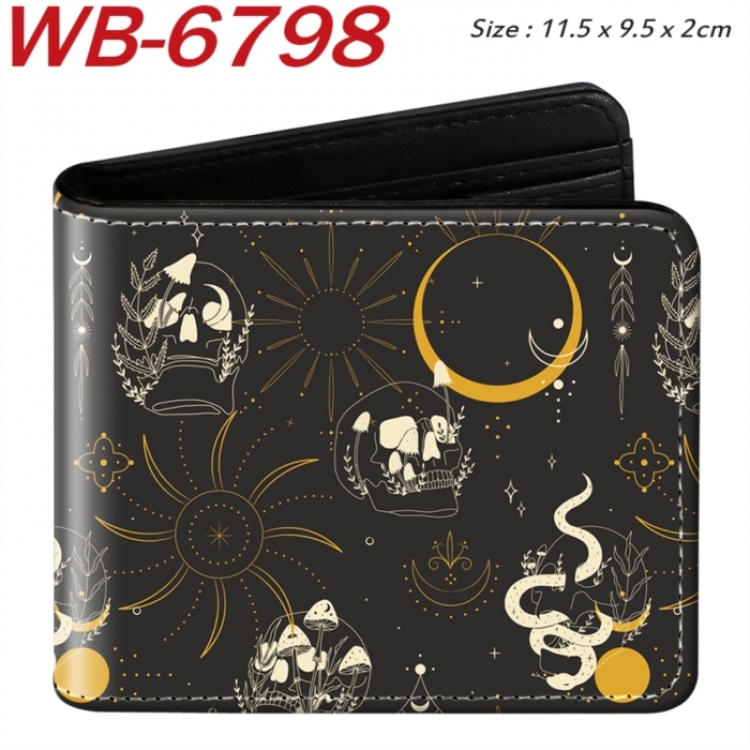 floral print Animation color PU leather half fold wallet 11.5X9X2CM