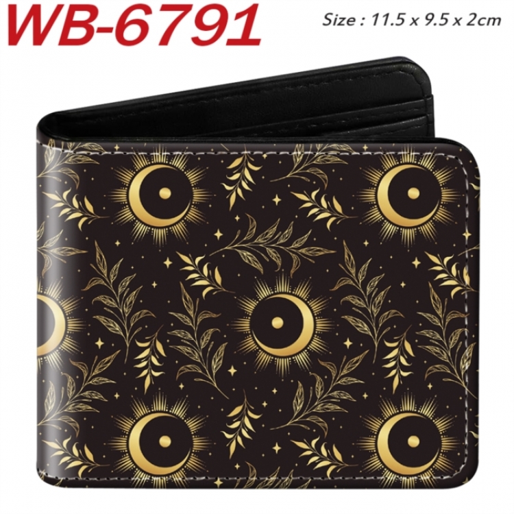 floral print Animation color PU leather half fold wallet 11.5X9X2CM