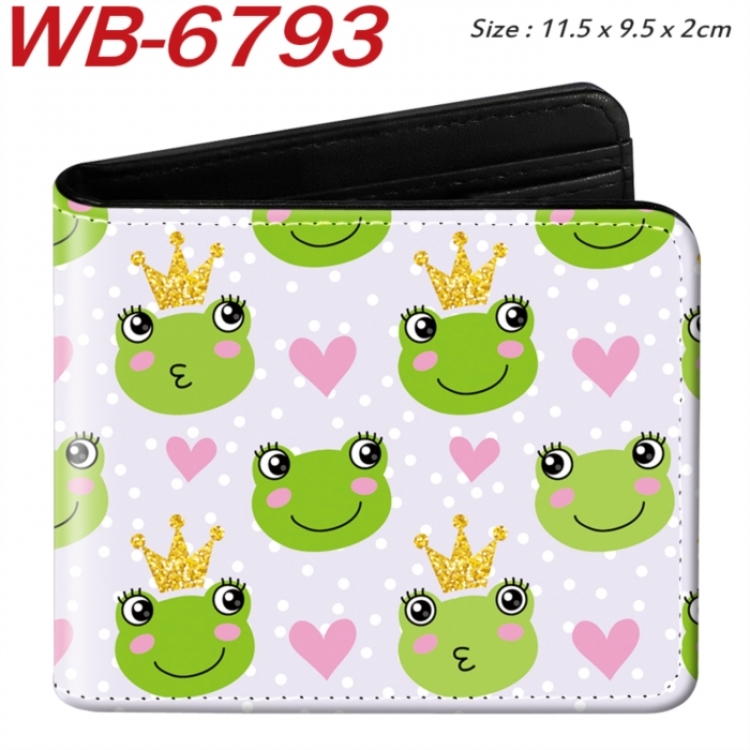 floral print Animation color PU leather half fold wallet 11.5X9X2CM