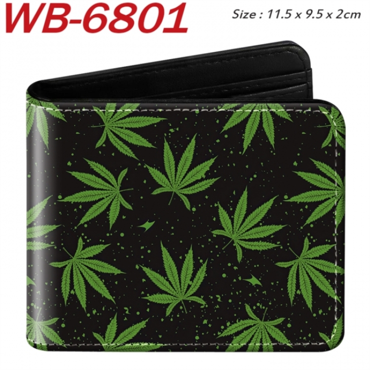 floral print Animation color PU leather half fold wallet 11.5X9X2CM