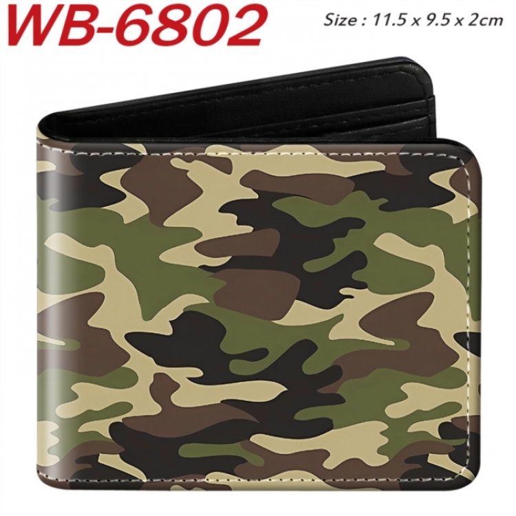 floral print Animation color PU leather half fold wallet 11.5X9X2CM