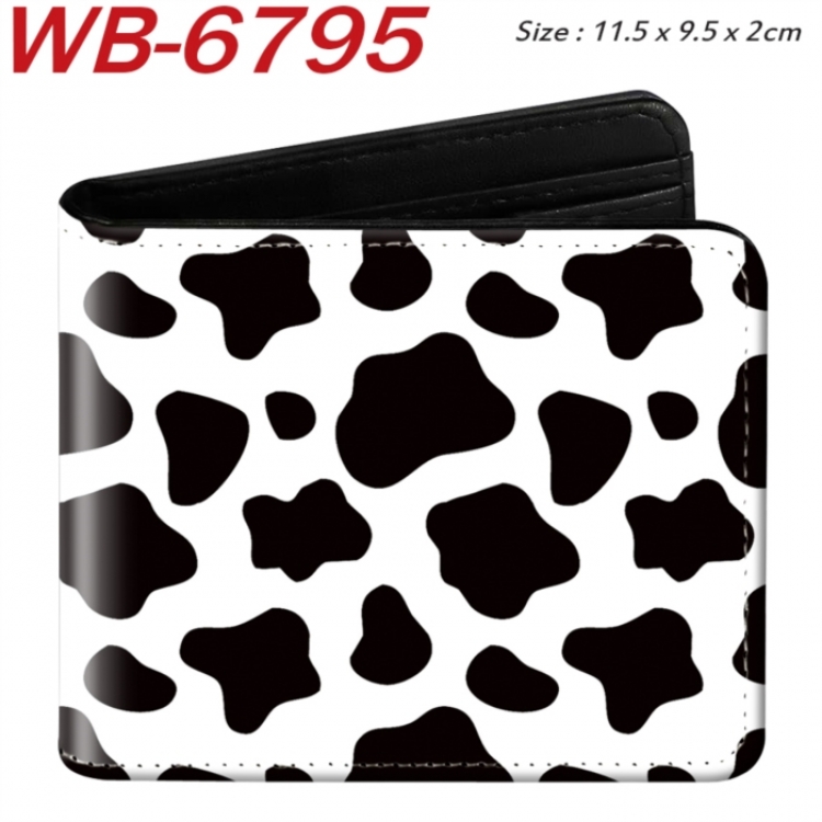 floral print Animation color PU leather half fold wallet 11.5X9X2CM