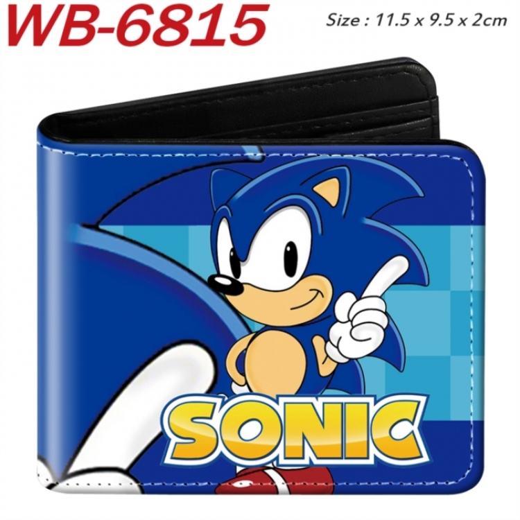 Sonic The Hedgehog Animation color PU leather half fold wallet 11.5X9X2CM