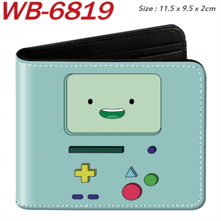 Adventure Time with Animation color PU leather half fold wallet 11.5X9X2CM