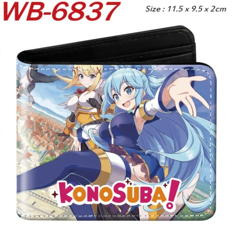 Blessings for a better world  Animation color PU leather half fold wallet 11.5X9X2CM