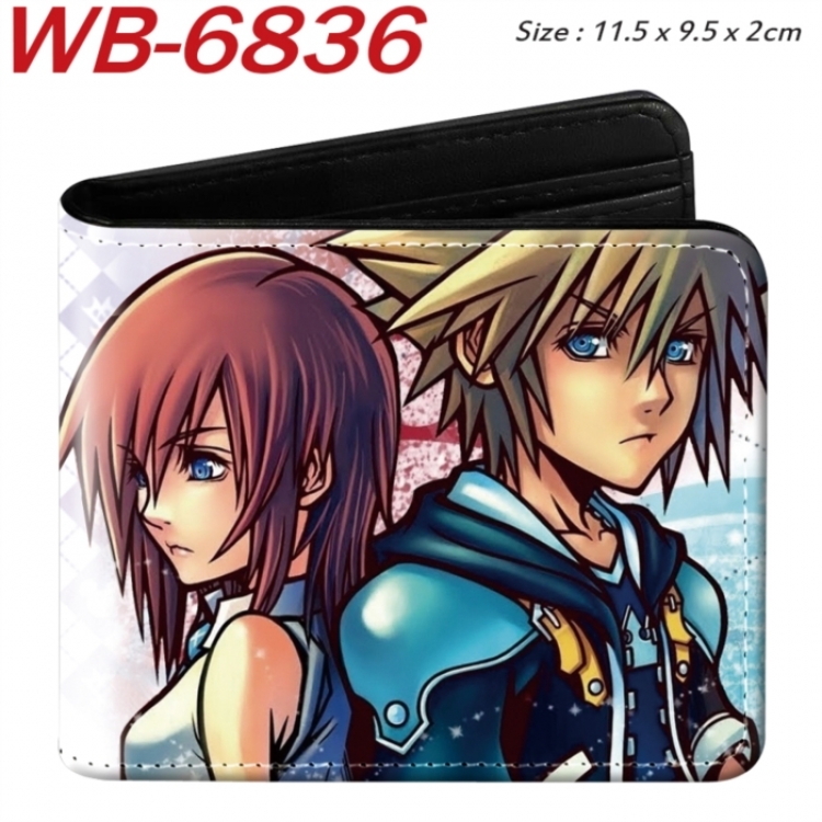 kingdom hearts Animation color PU leather half fold wallet 11.5X9X2CM
