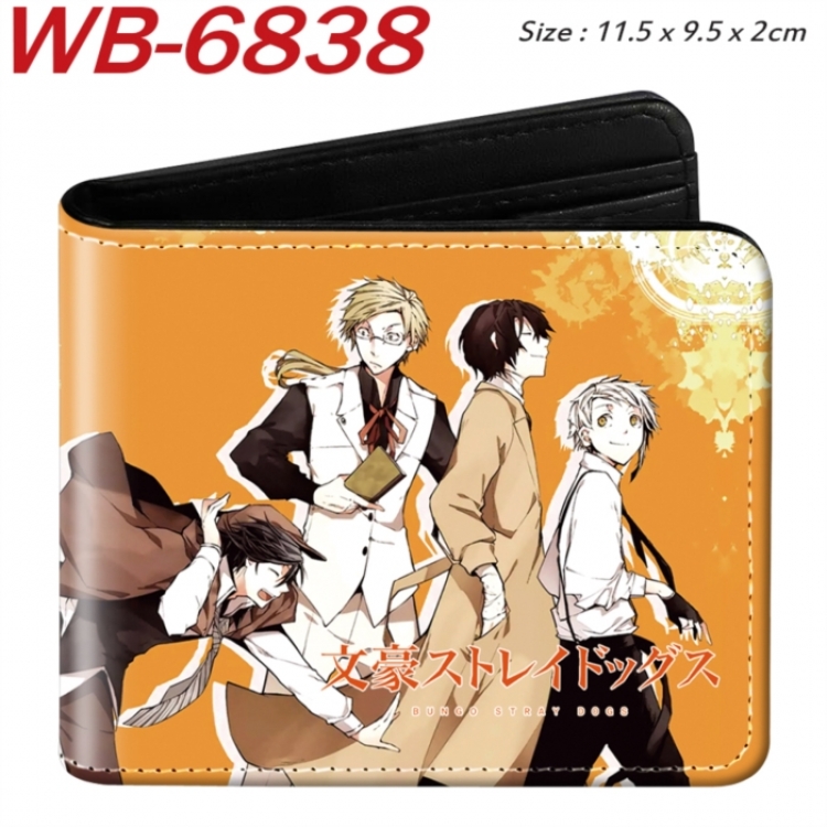 Bungo Stray Dogs Animation color PU leather half fold wallet 11.5X9X2CM