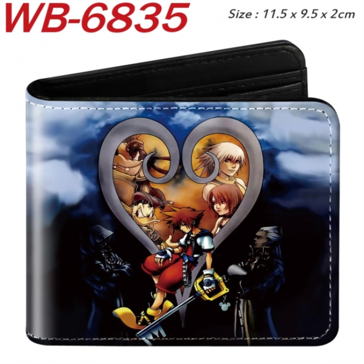 kingdom hearts Animation color PU leather half fold wallet 11.5X9X2CM