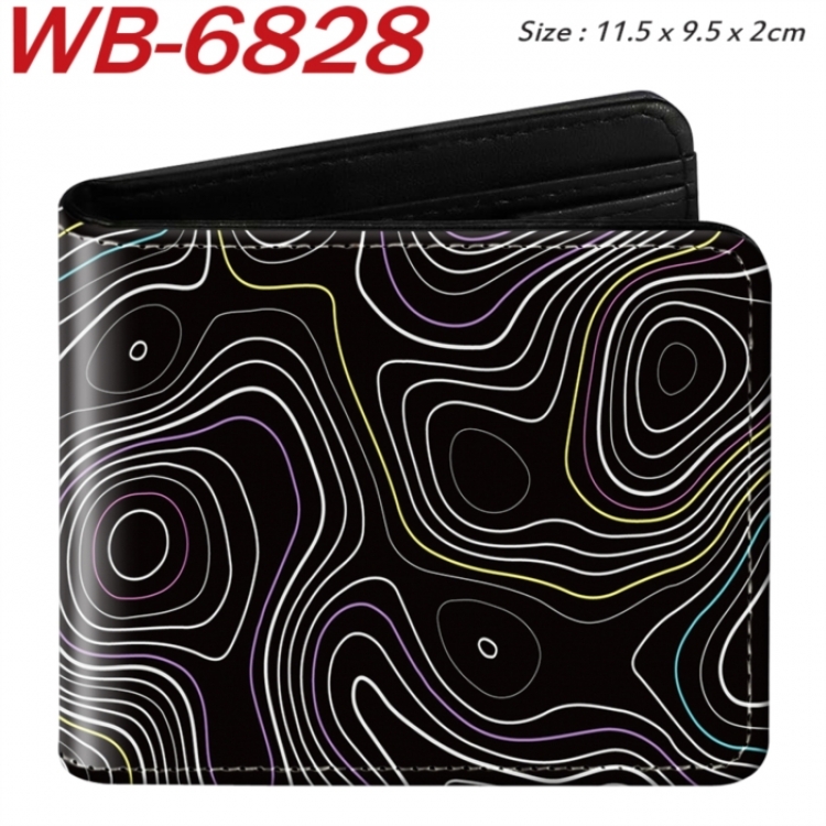 graphic Animation color PU leather half fold wallet 11.5X9X2CM