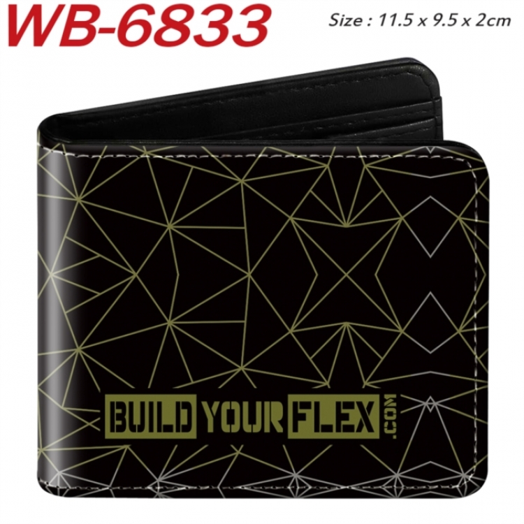 graphic Animation color PU leather half fold wallet 11.5X9X2CM