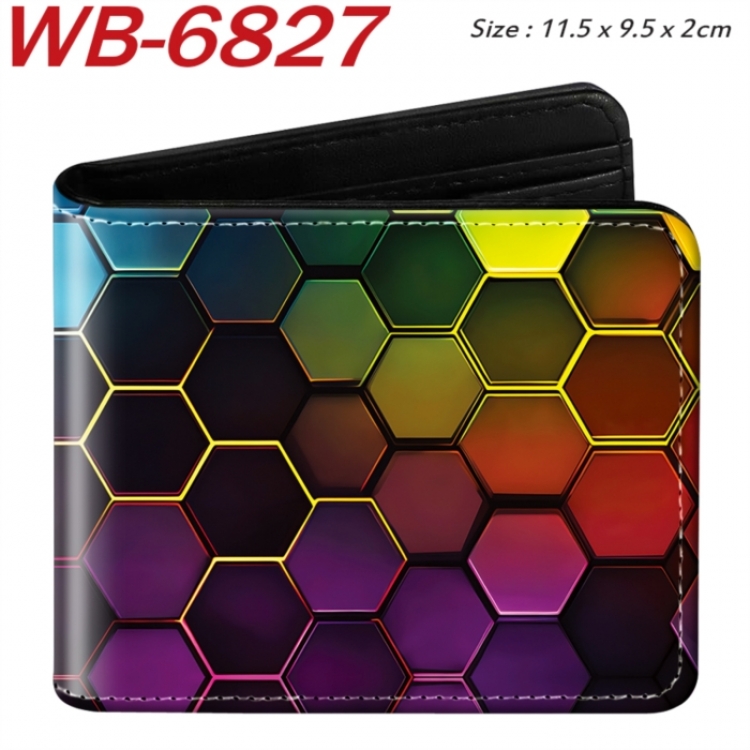 graphic Animation color PU leather half fold wallet 11.5X9X2CM