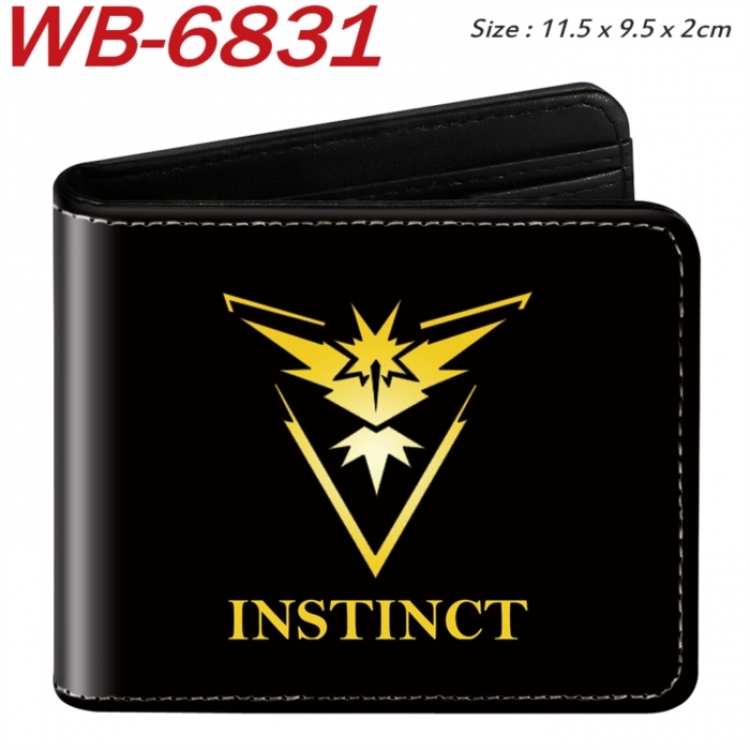 graphic Animation color PU leather half fold wallet 11.5X9X2CM