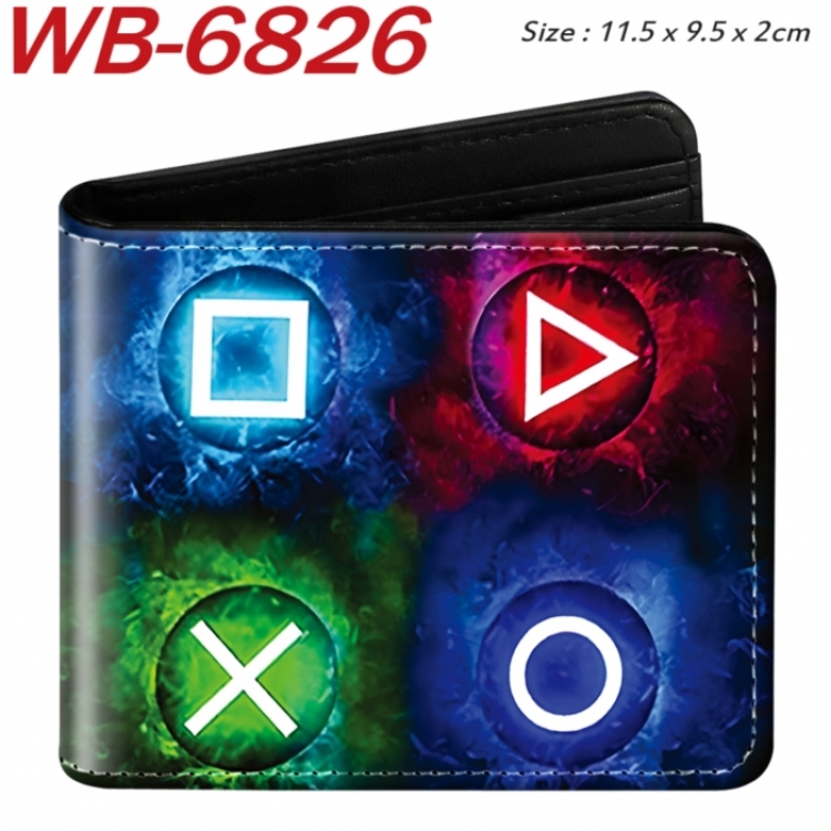 graphic Animation color PU leather half fold wallet 11.5X9X2CM