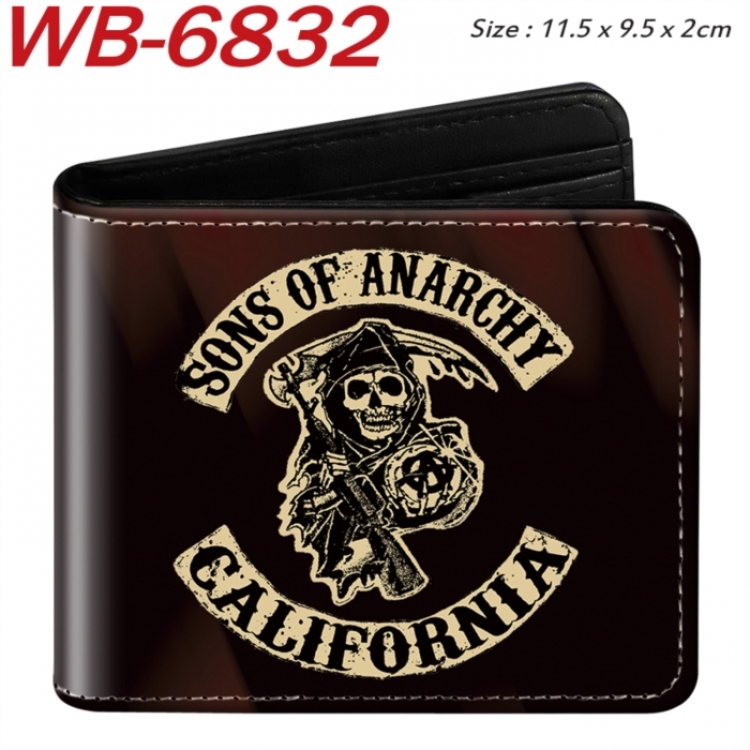 graphic Animation color PU leather half fold wallet 11.5X9X2CM