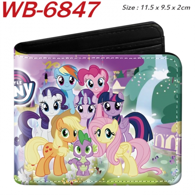 My Little Pony Animation color PU leather half fold wallet 11.5X9X2CM