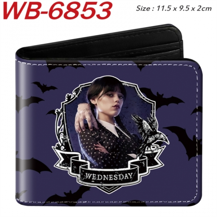 The Addams Family  Animation color PU leather half fold wallet 11.5X9X2CM