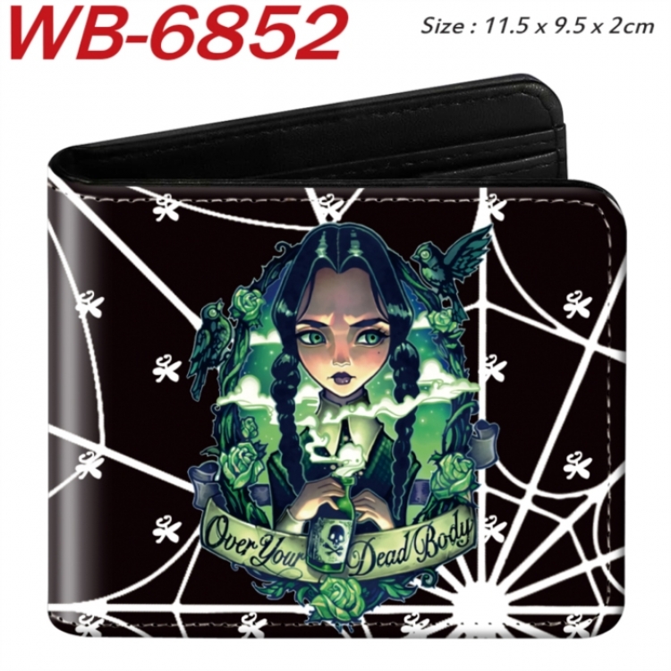 The Addams Family  Animation color PU leather half fold wallet 11.5X9X2CM