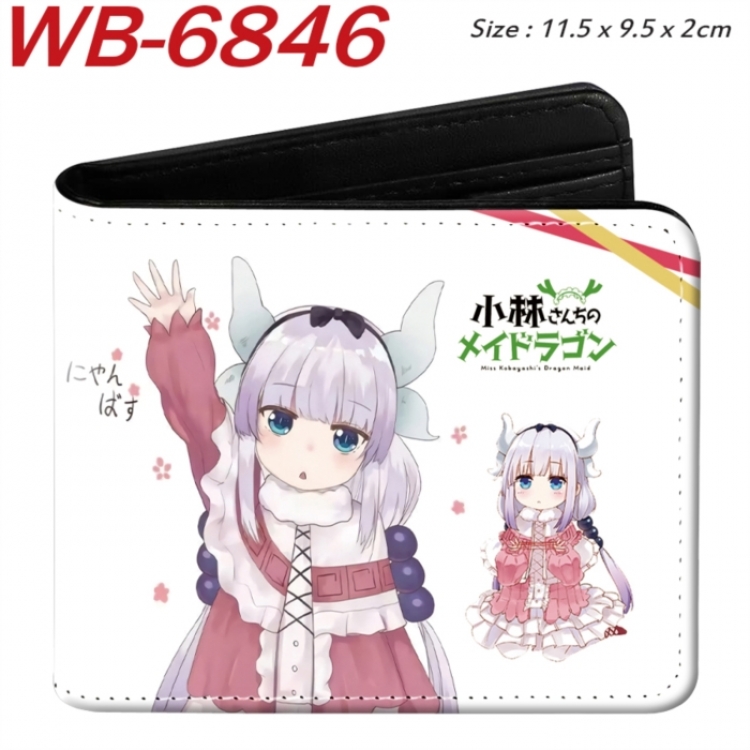 Miss Kobayashis Dragon Maid Animation color PU leather half fold wallet 11.5X9X2CM