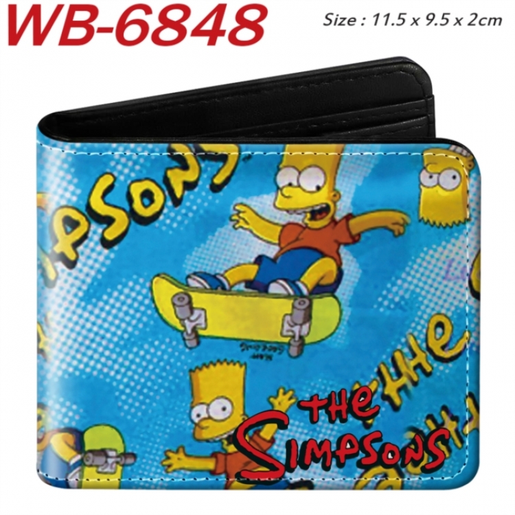 The Simpsons Animation color PU leather half fold wallet 11.5X9X2CM