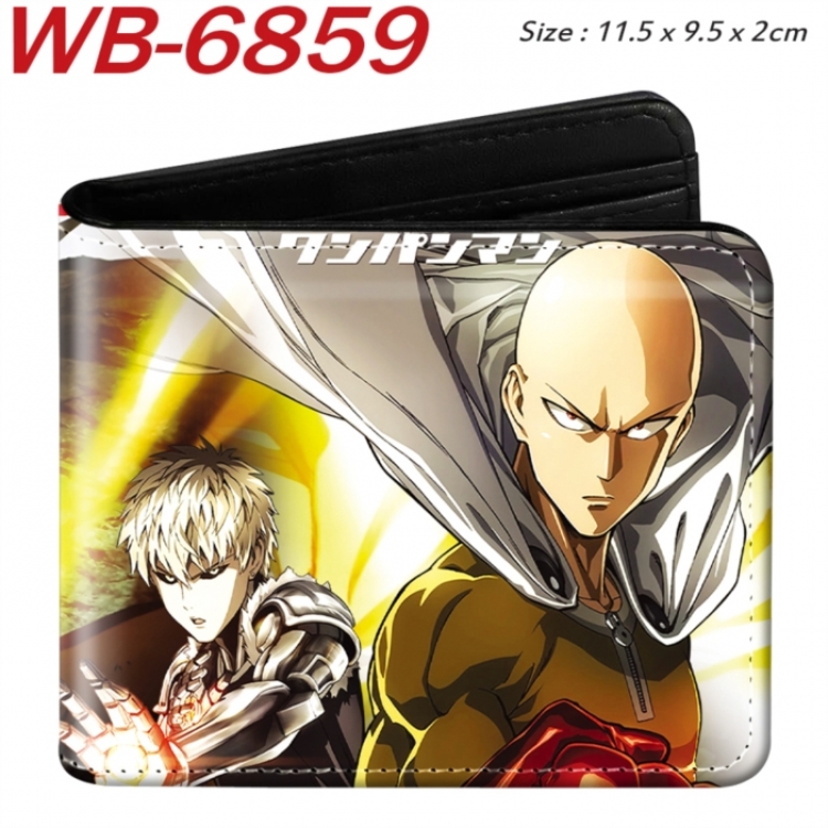 One Punch Man Animation color PU leather half fold wallet 11.5X9X2CM